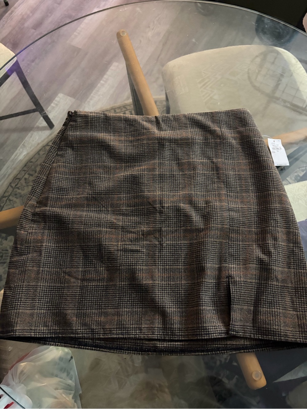 Old Navy Brown Plaid Pencil Skirt